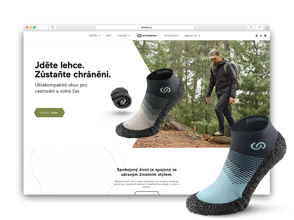 E-shop pro lokálního výrobce Barefootů s celosvětovým prodejem.